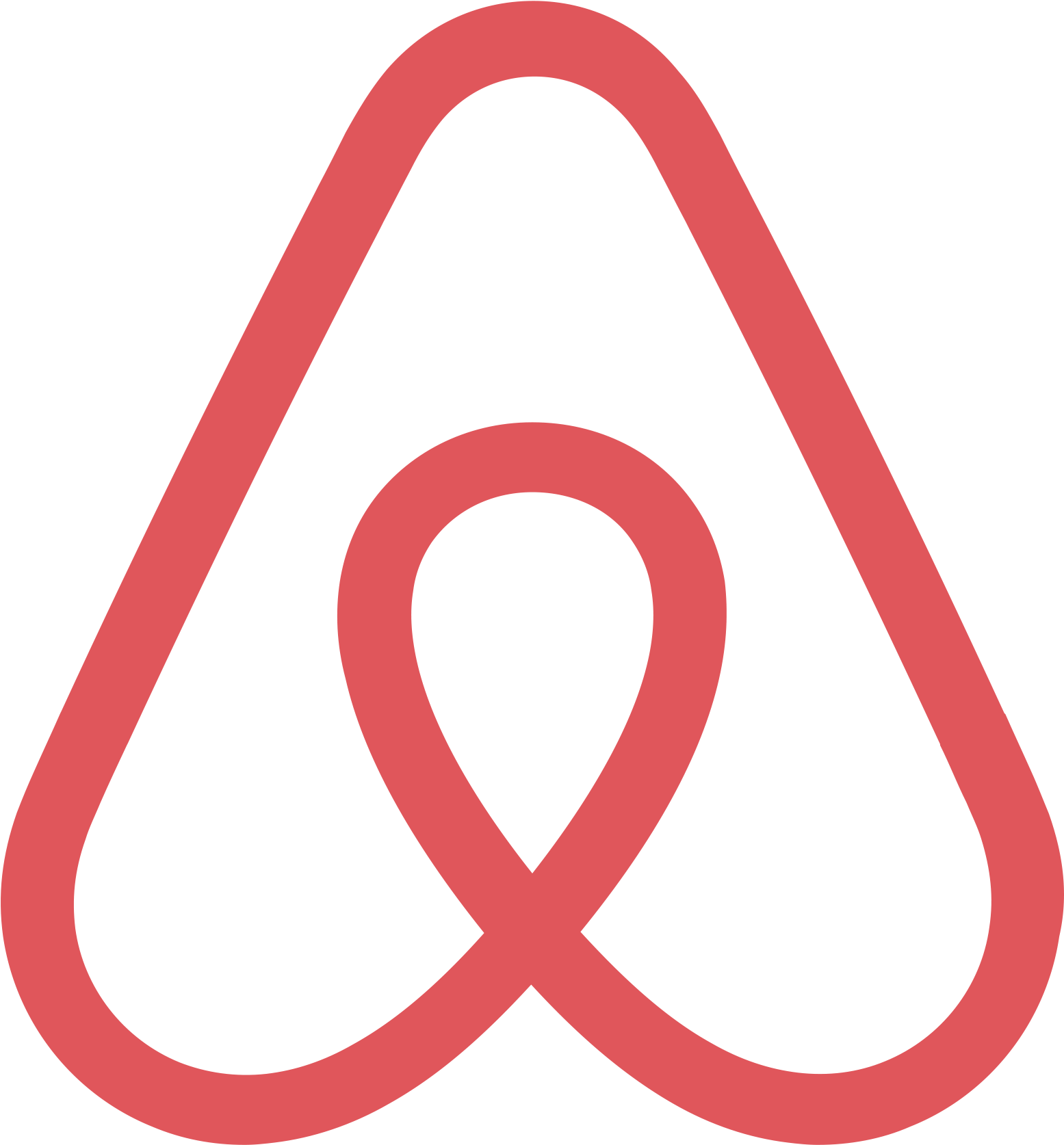 Red outline map pin icon with a circle inside.