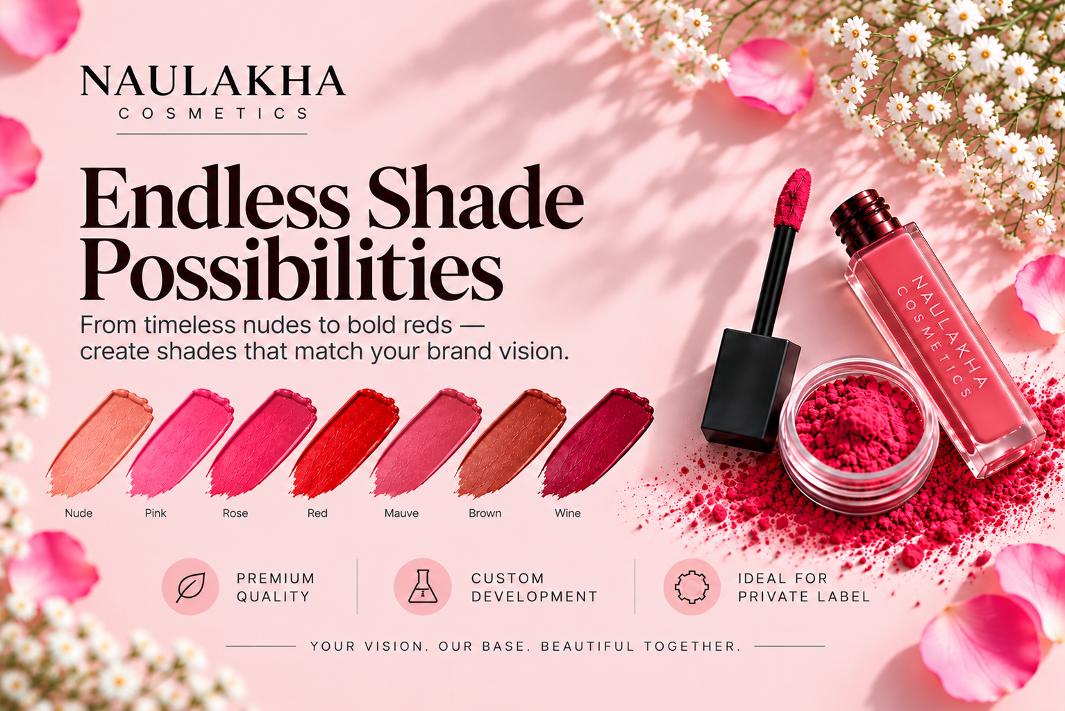 White label and private label liquid lipstick manufacturing for cosmetic brands