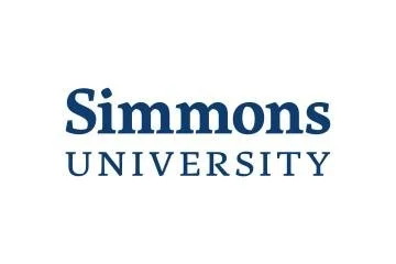 Simmons University logo with blue text on a white background.