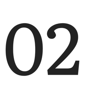 Le chiffre 02 écrit en gros caractères noirs sur un fond blanc.