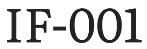 Texte 'IF-001' en noir sur fond blanc