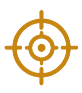 Gold-colored crosshair or target sight symbol.