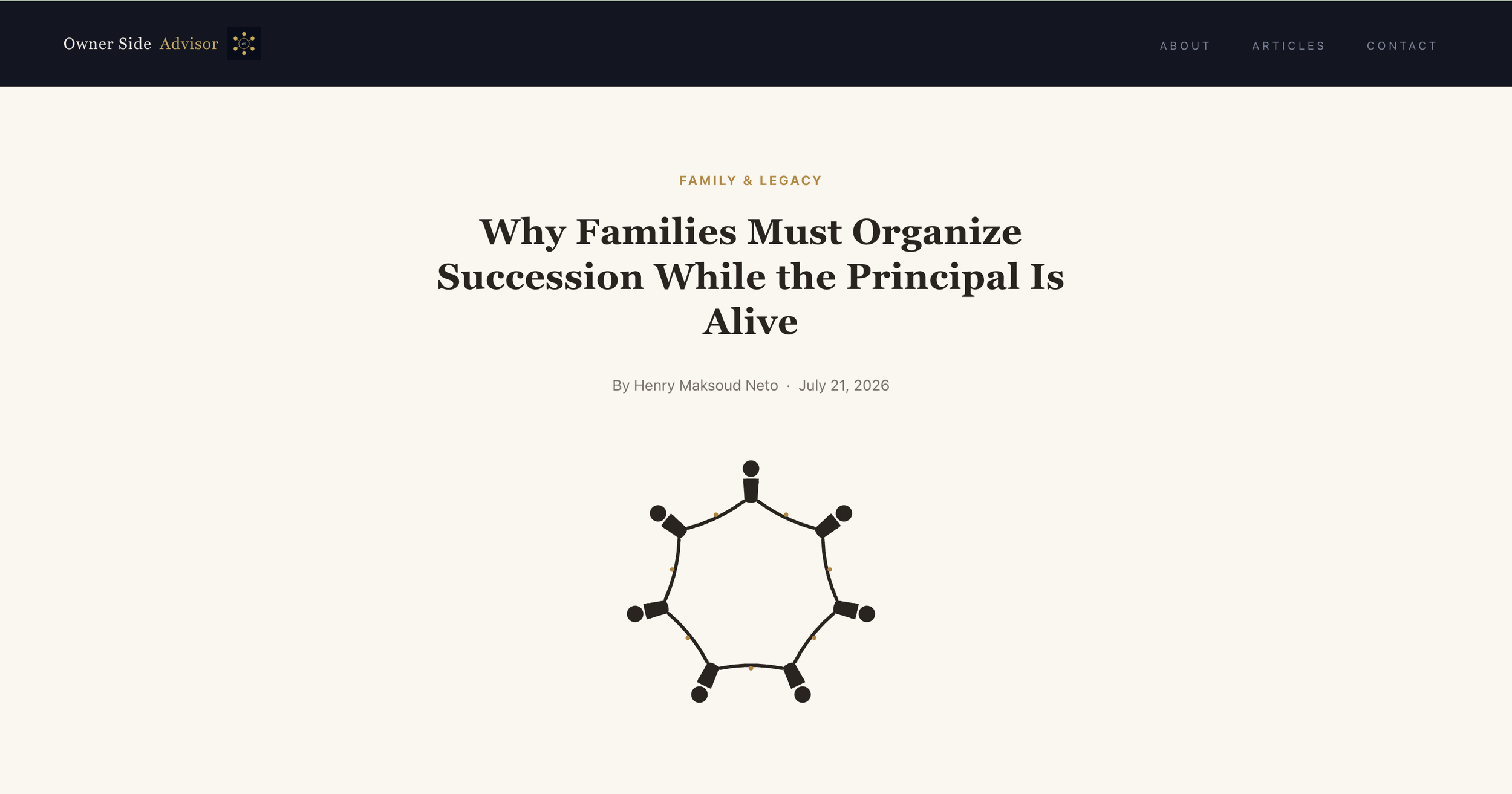 Why Families Must Organize Succession While the Principal Is Alive