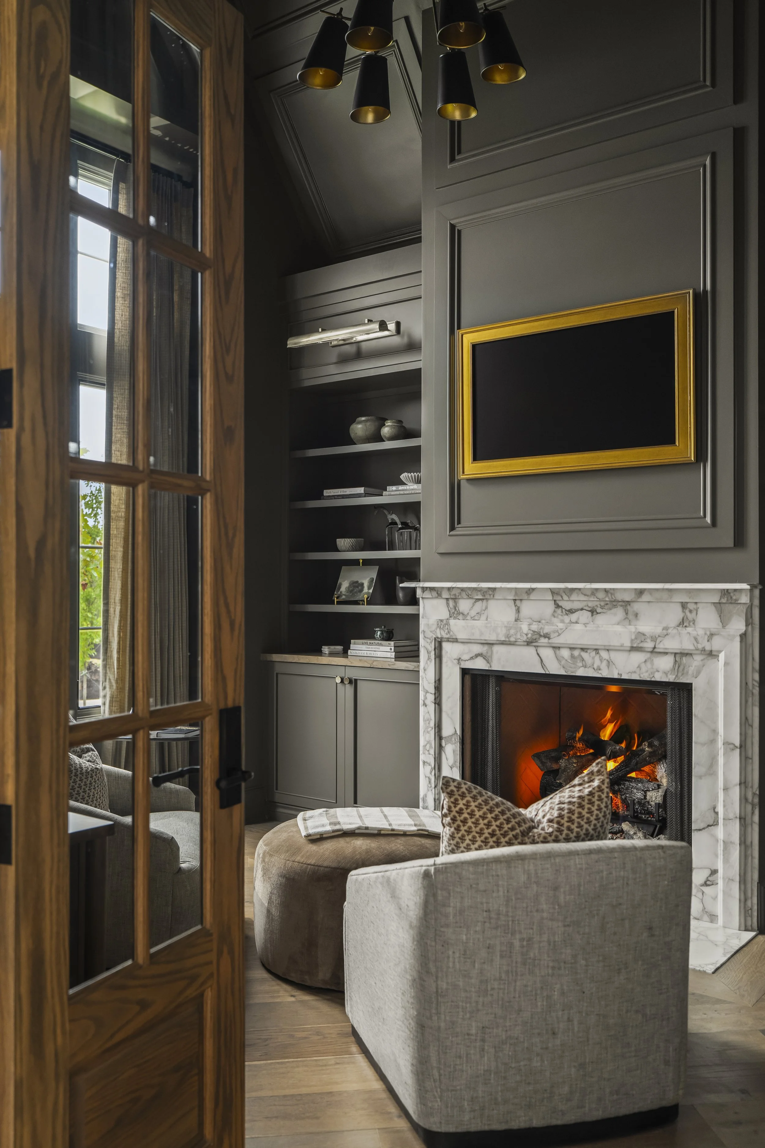 Custom home office in Indiana golf course community