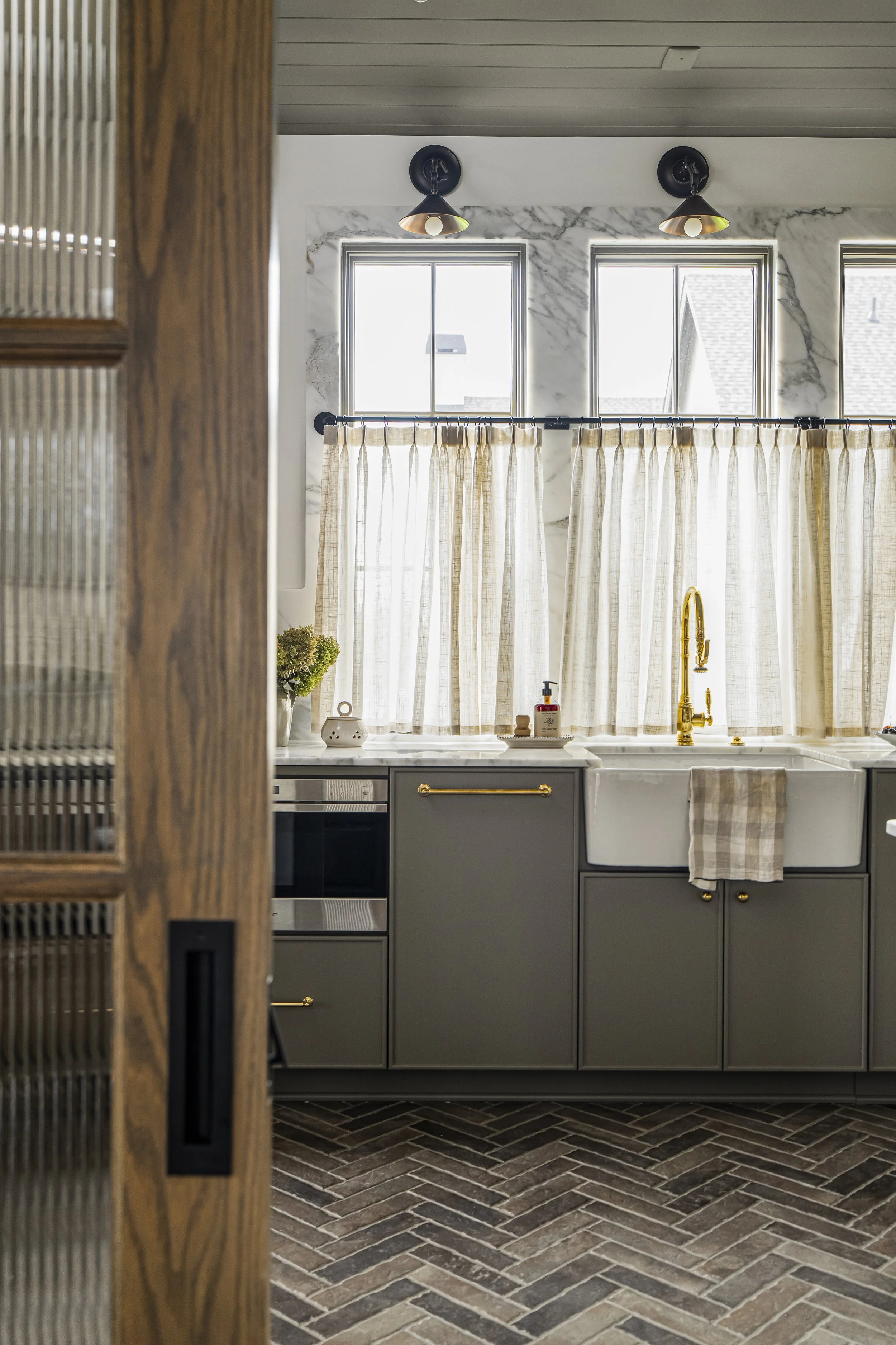 Beautiful kitchen design and butler's pantry design in a brand new custom home in Indiana