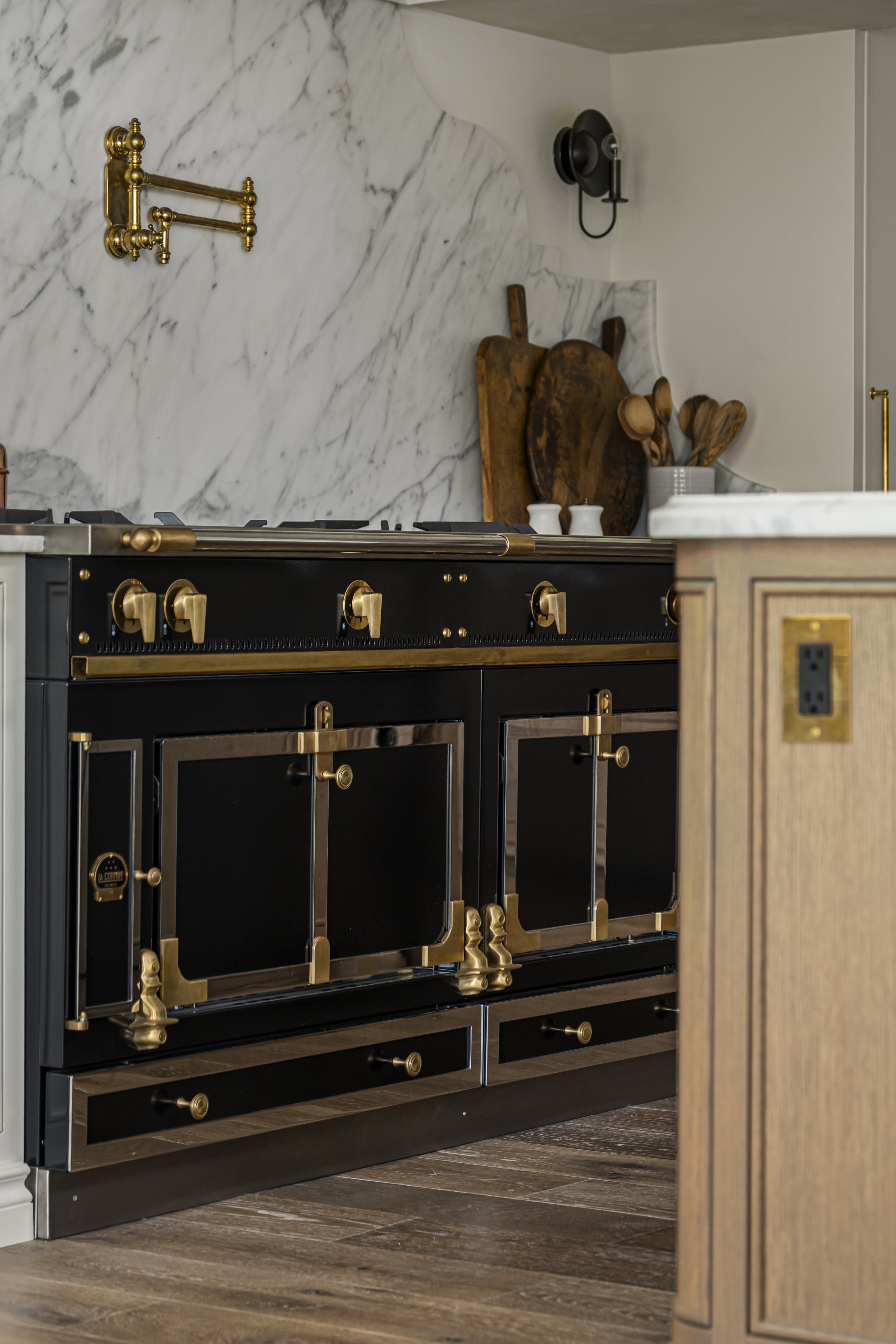 Custom kitchen design with high-end appliances in a new custom home in golf course community in Indiana