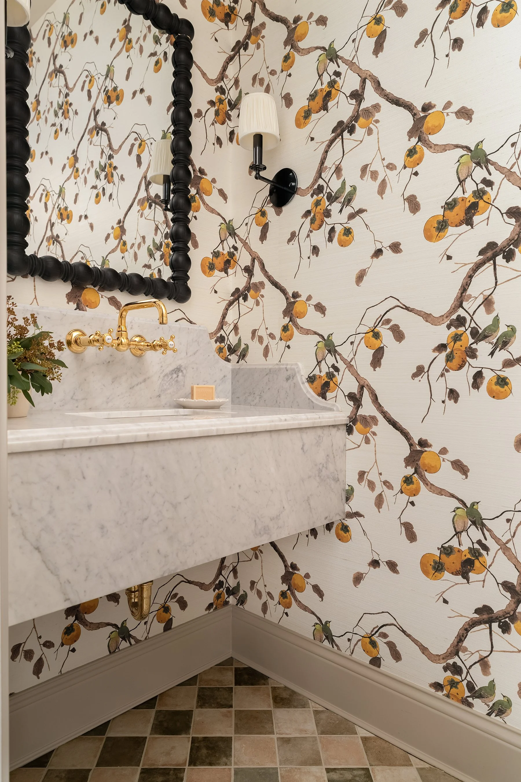 Luxury half bath powder bath remodel in Indianapolis