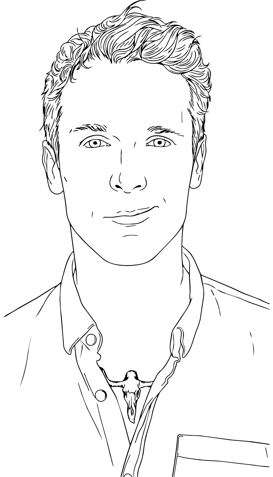 Black and white silhouette of a man