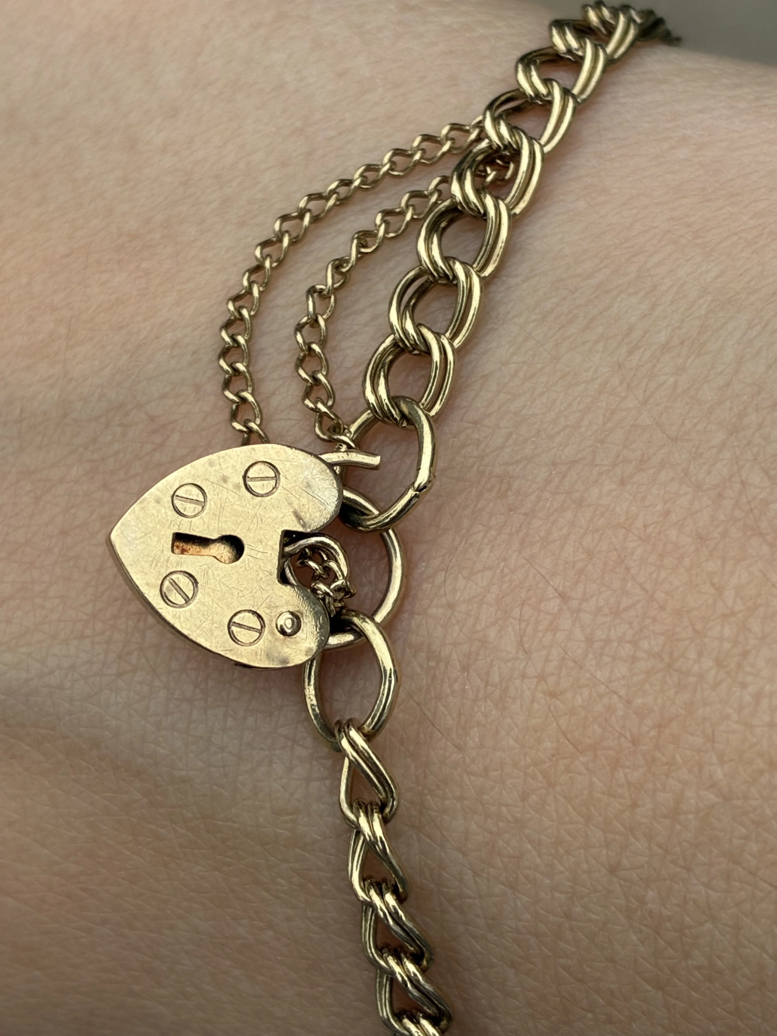 Double Link Padlock Bracelet padlock up close
