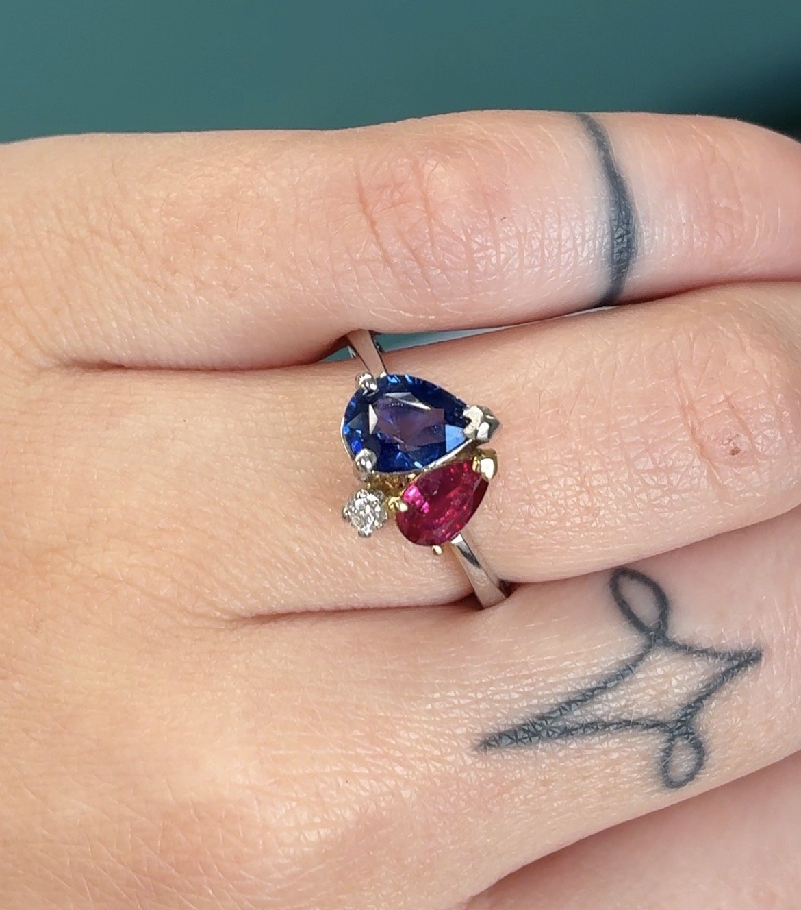 Sapphire and Ruby Ring  on hand