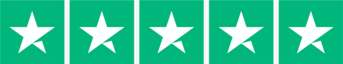 Cinq logos de la société Starz avec un fond vert et un symbole d'étoile blanche.