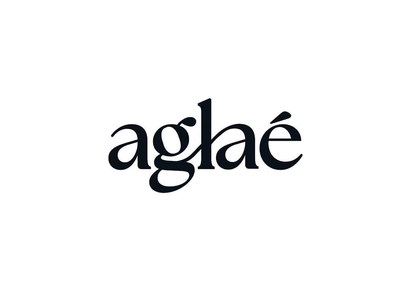 Logo du magazine français 'Aglaé' en noir sur fond blanc.