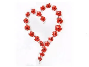 Poppy Heart Wreath Brooch