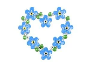 Forget-Me-Not Heart Brooch