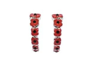 Half Hoop Poppy Studs