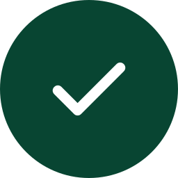 Green circle with a white check mark inside