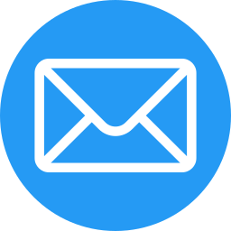 Icon of an envelope representing email or messaging inside a blue circle.