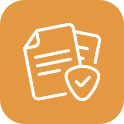 Icon of documents with a shield, representing security or protection of files.