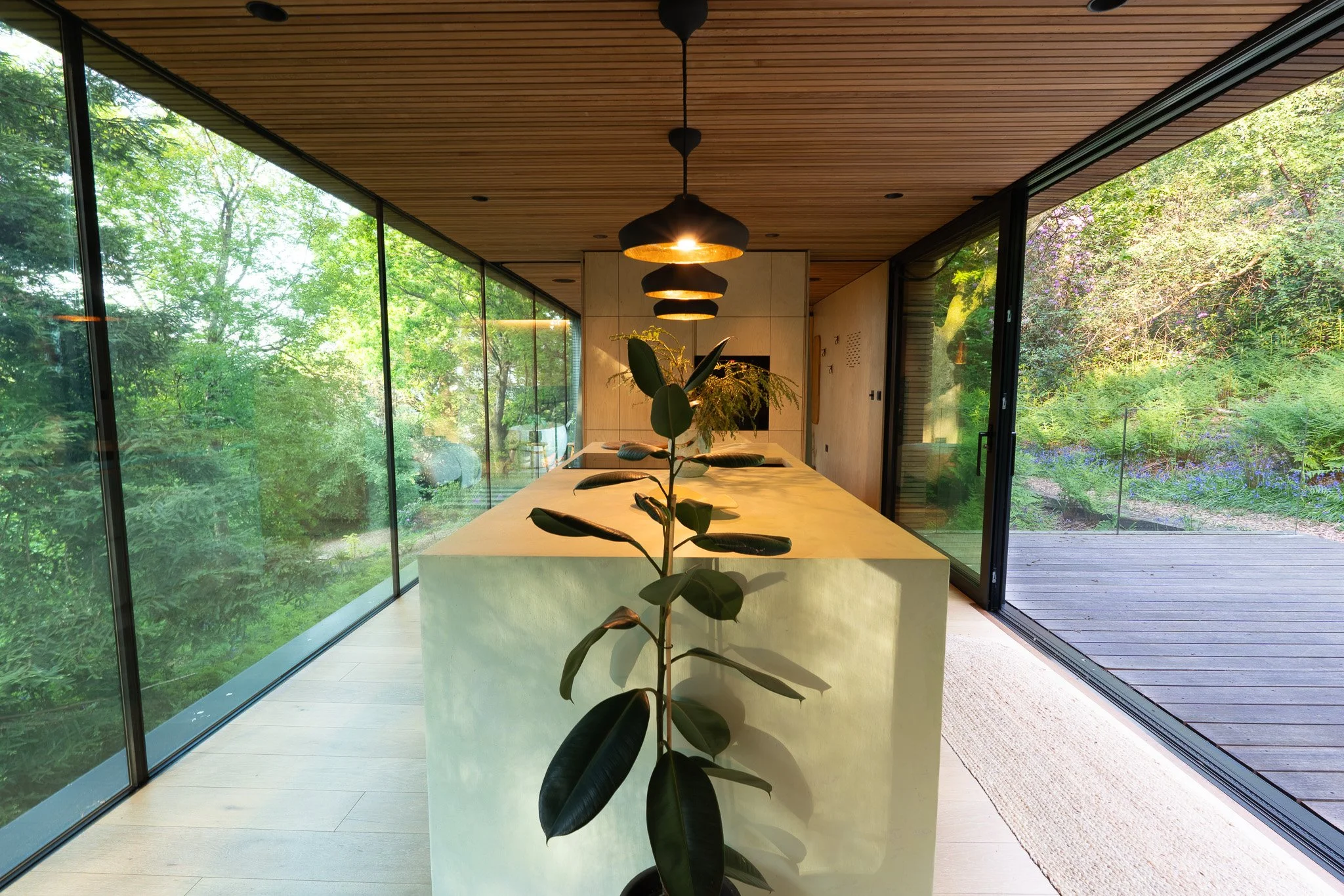An image inside looking glass lodge