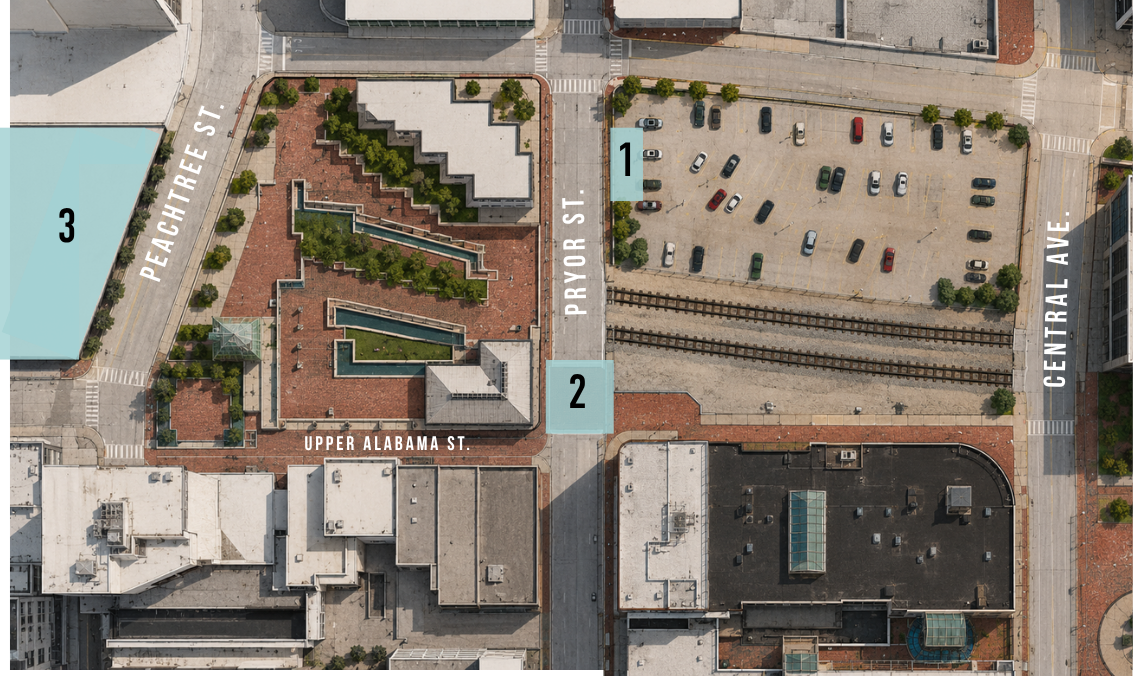 Underground Atlanta, Downtown Atlanta, map.