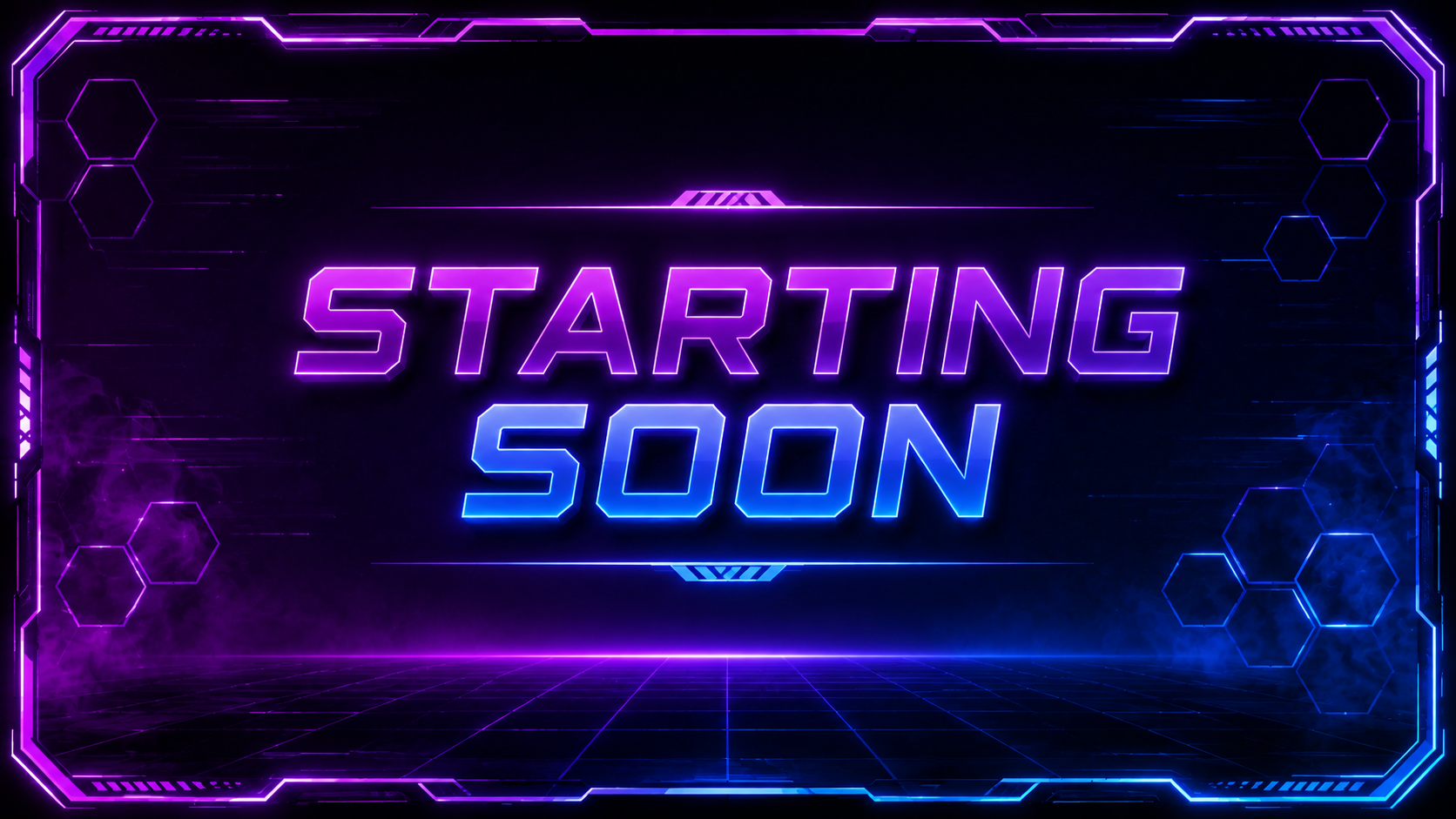 Neon Cyber Stream Overlay Pack