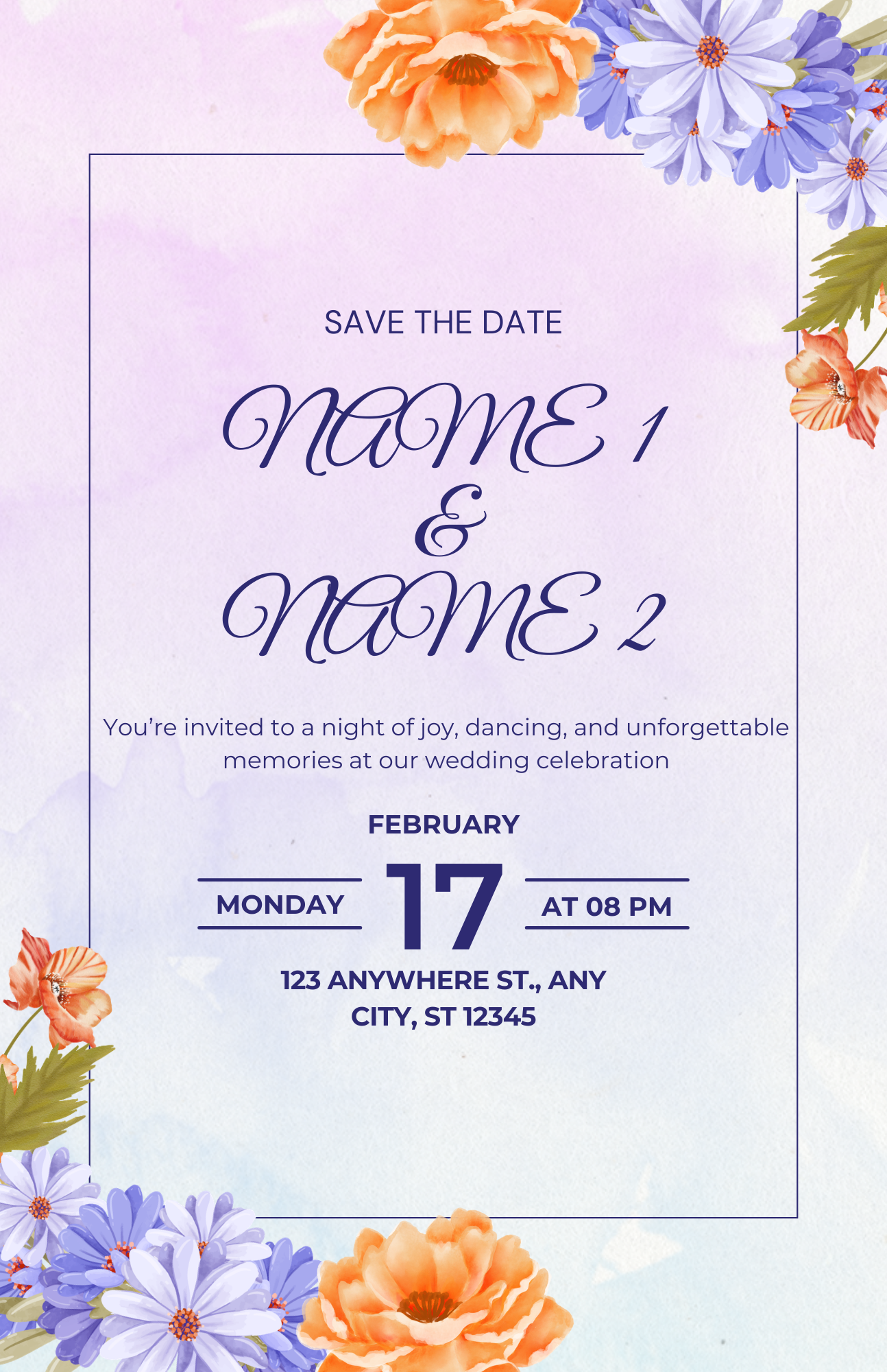 Purple Watercolor Wedding Invitation Flyer.png