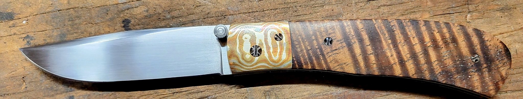 Koa & Mokume Liner Lock Folder