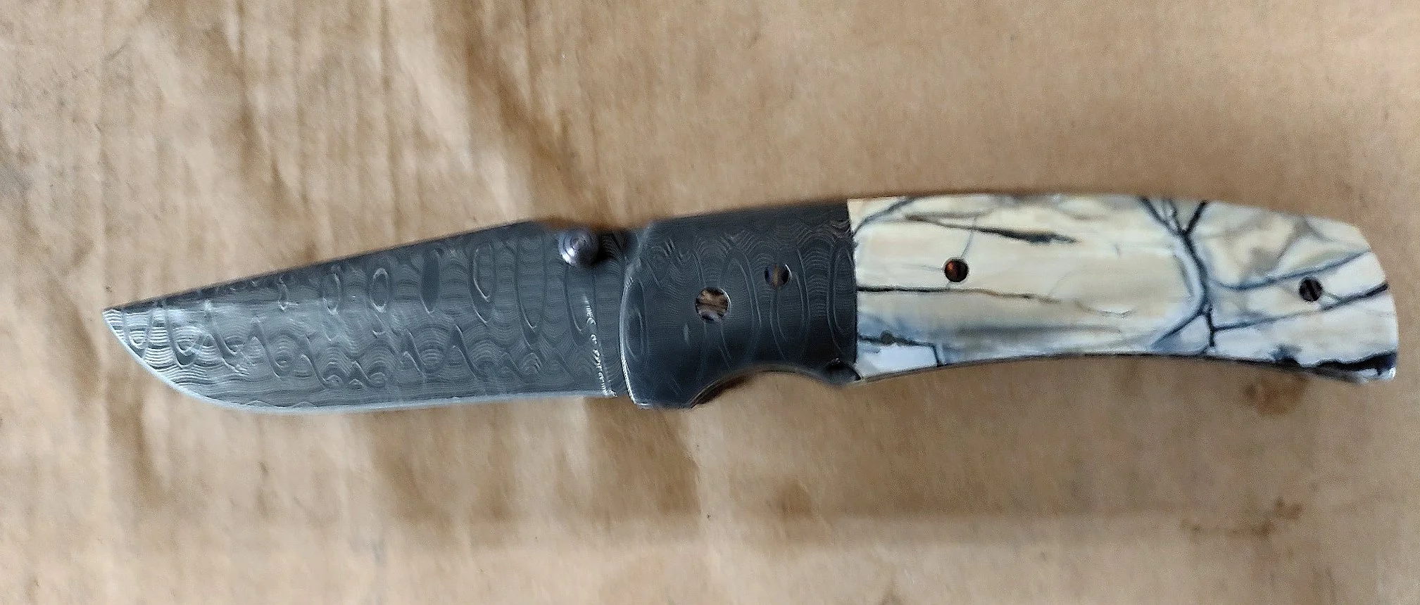 Mammoth Ivory Damasteel Filework Folder