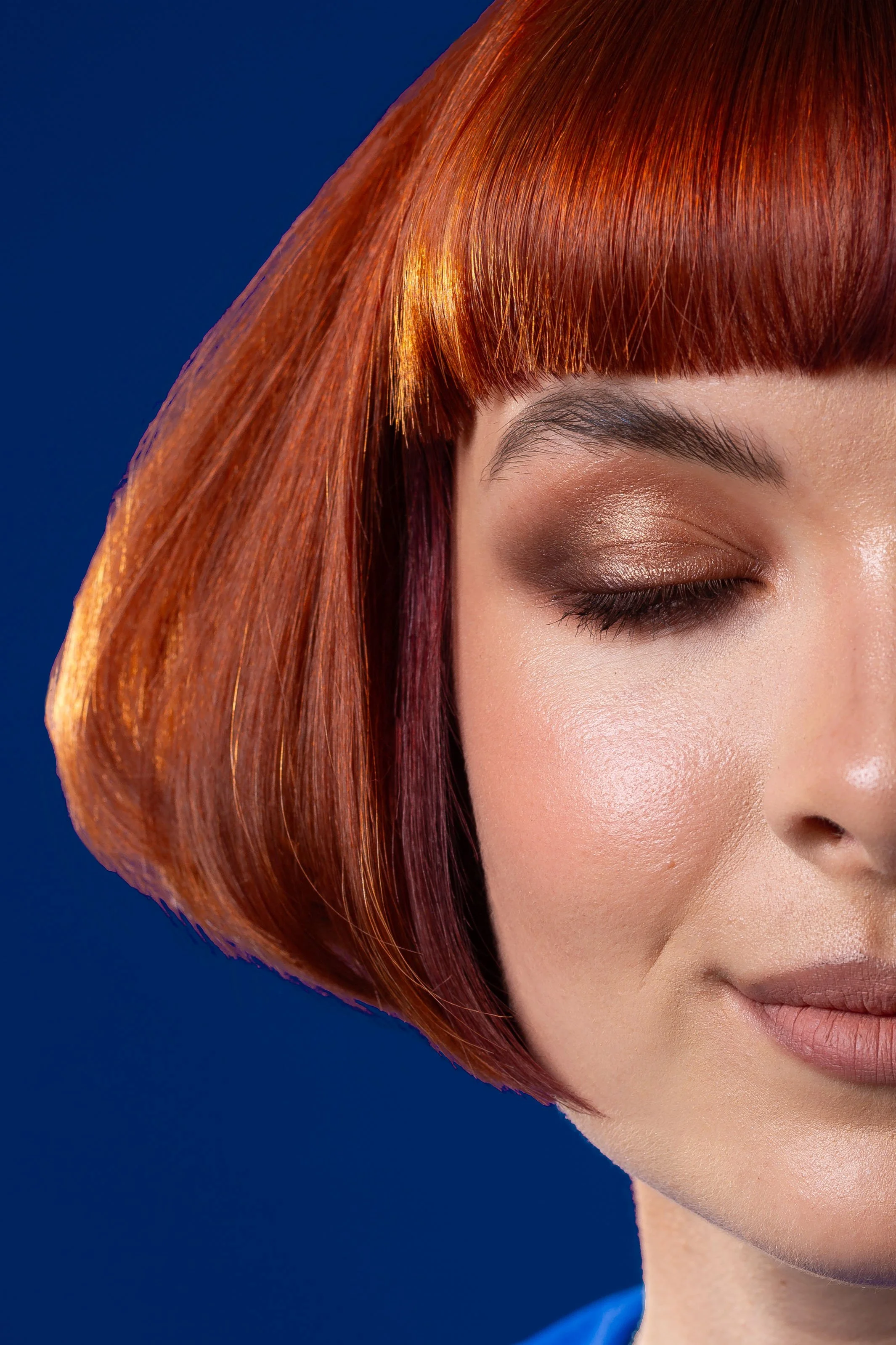 Bronze editorial eye makeup by Leeds makeup artist Kinga Makeup Art