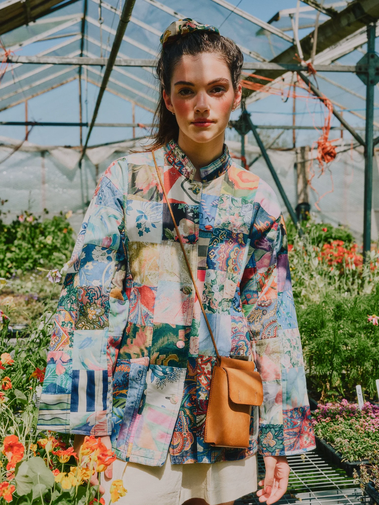 Patterned‑fabric, bold, expressive beauty paired with vibrant styling. Makeup by Kinga, blending artistic detail with editorial refinement.