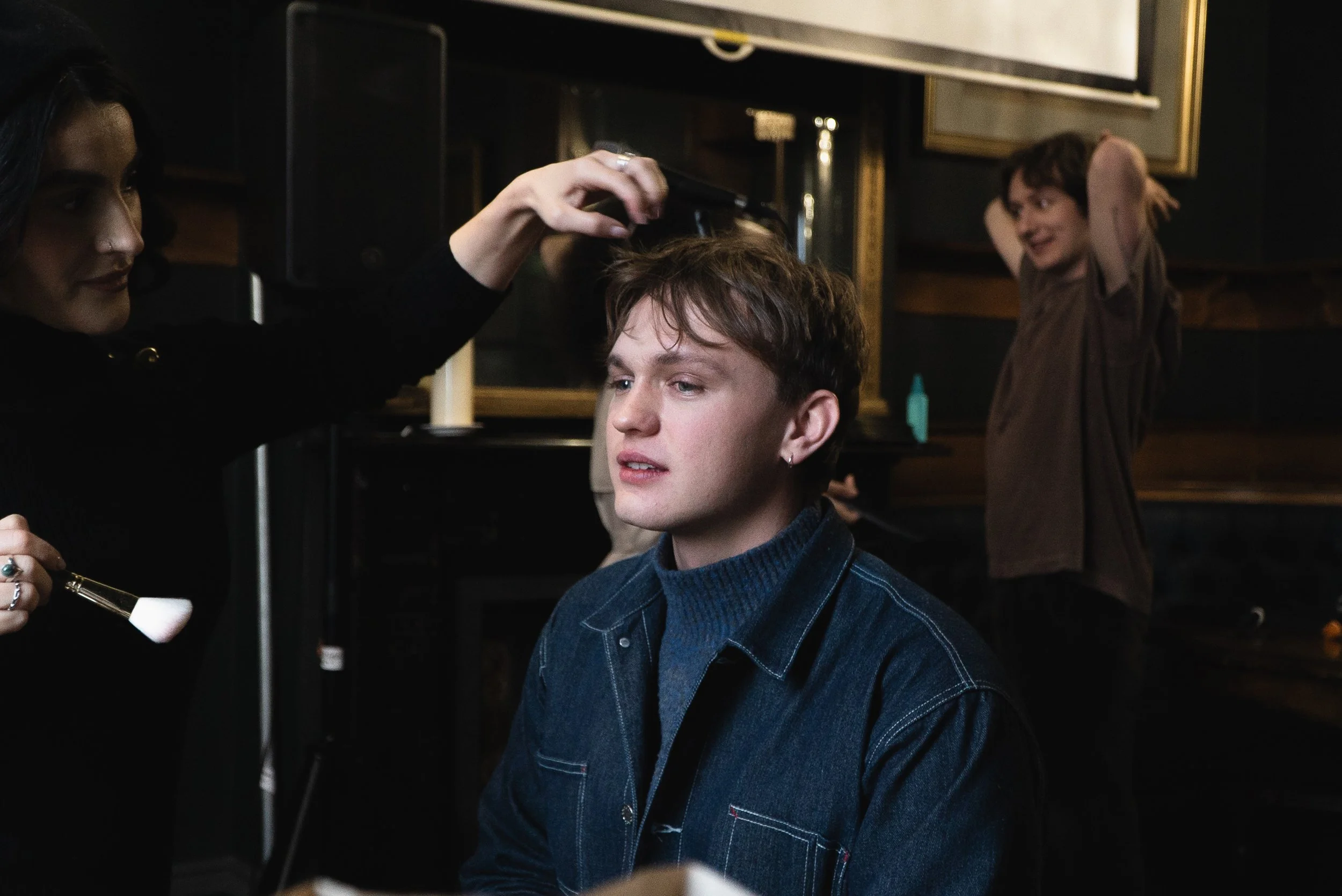 The English Teacher "Albert Road" Music Video. BTS. Clean, natural beauty makeup by Kinga for music video production, highlighting skin texture and modern styling