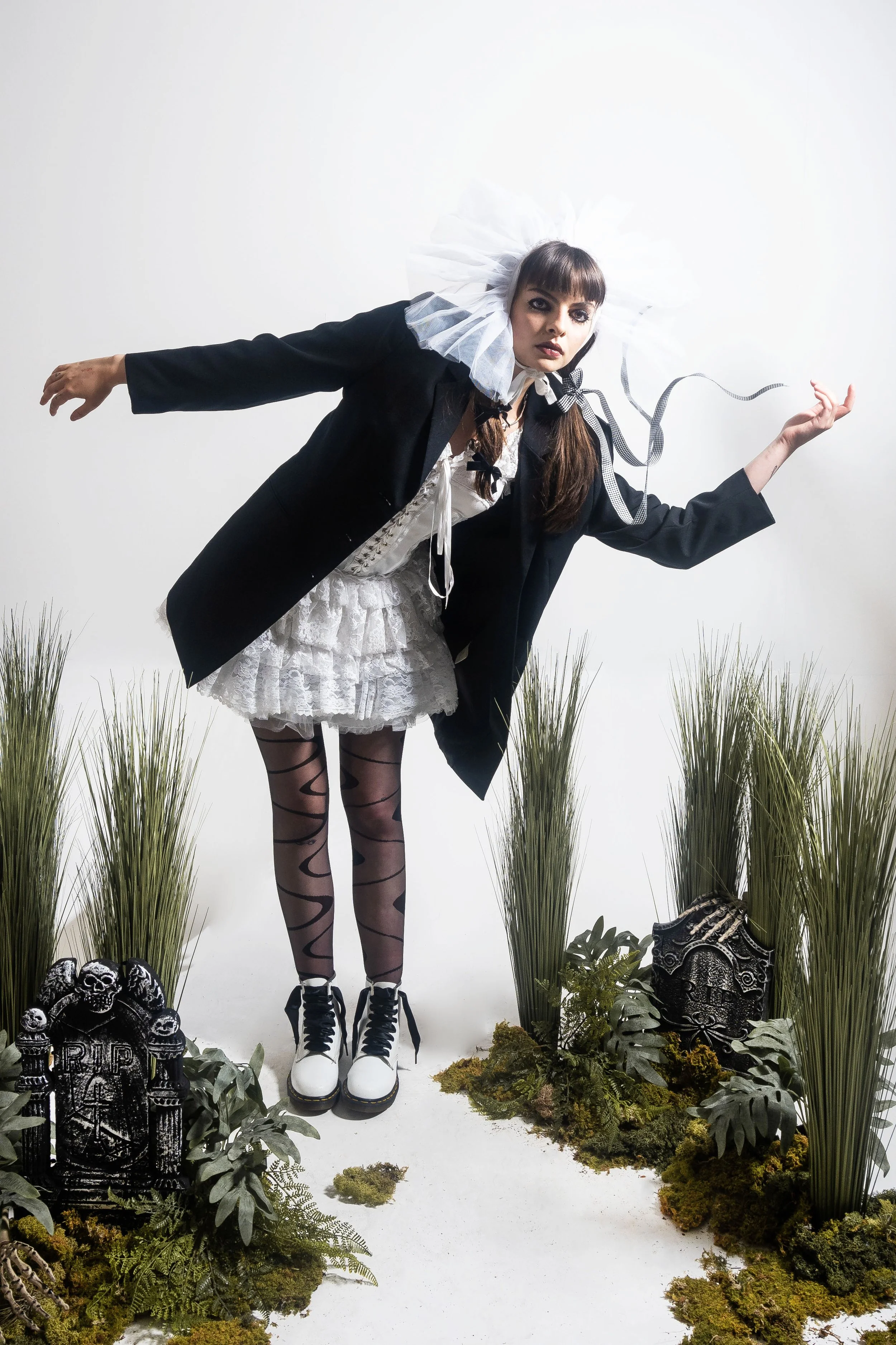 Tim Burton Inspired editorial for Nikon Europe. Spiky lash look 