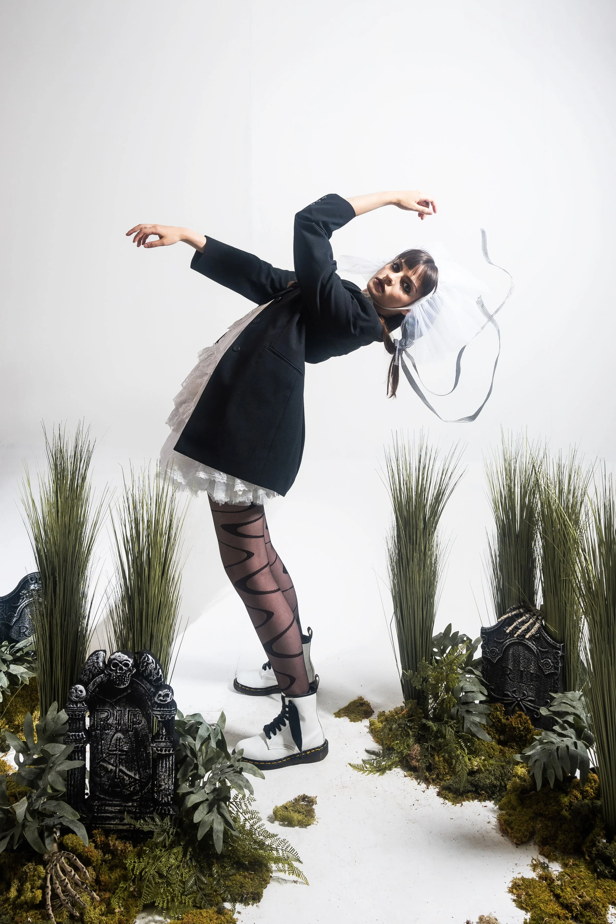 Tim Burton Inspired editorial for Nikon Europe. Spiky lash look 