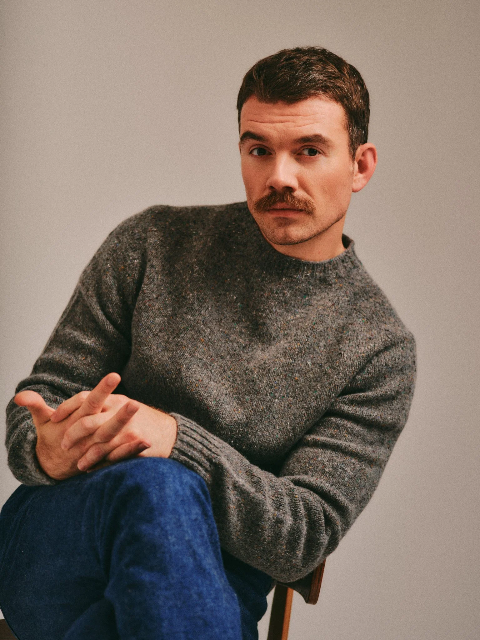 Look Book for Genevieve Sweeney Fashion Brand. Kinga’s refined, skin‑focused approach meets male grooming techniques.