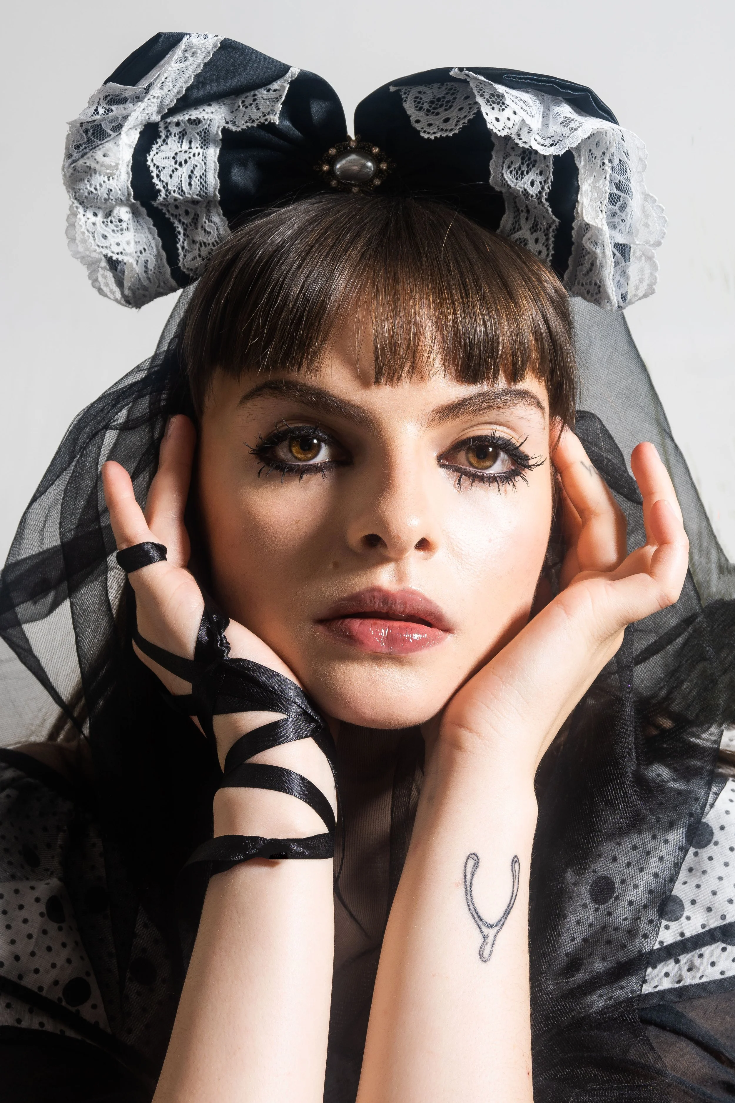 Tim Burton Inspired editorial for Nikon Europe. Spiky lash look 