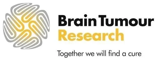 Logo for Brain Tumour Research with a stylized brain icon and the tagline 'Together we will find a cure.'