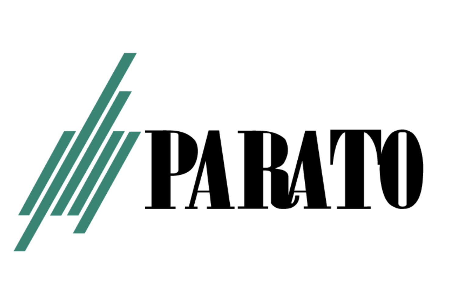 Logo con linee parallele di colore verde scuro e la parola 'PARATO' in nero.