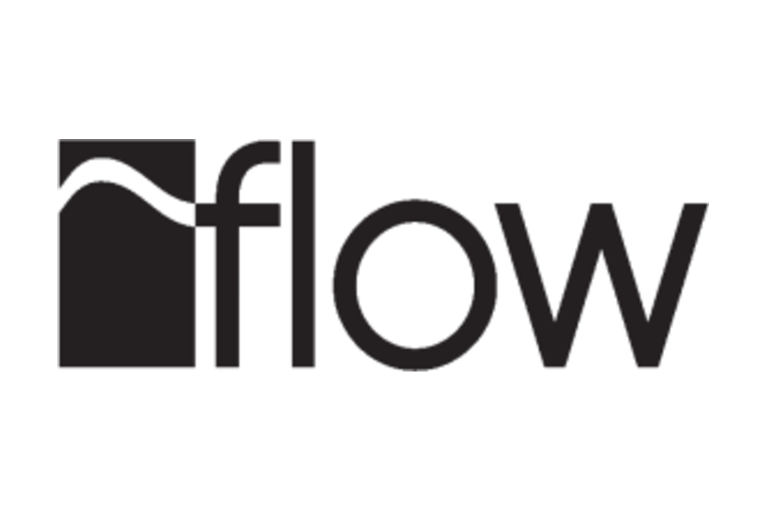 Logo di Facebook con l'icona di un'onda stilizzata a sinistra e la parola 'flow' a destra