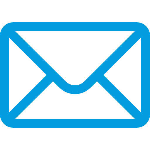 Icona di una busta di email con contorno blu.