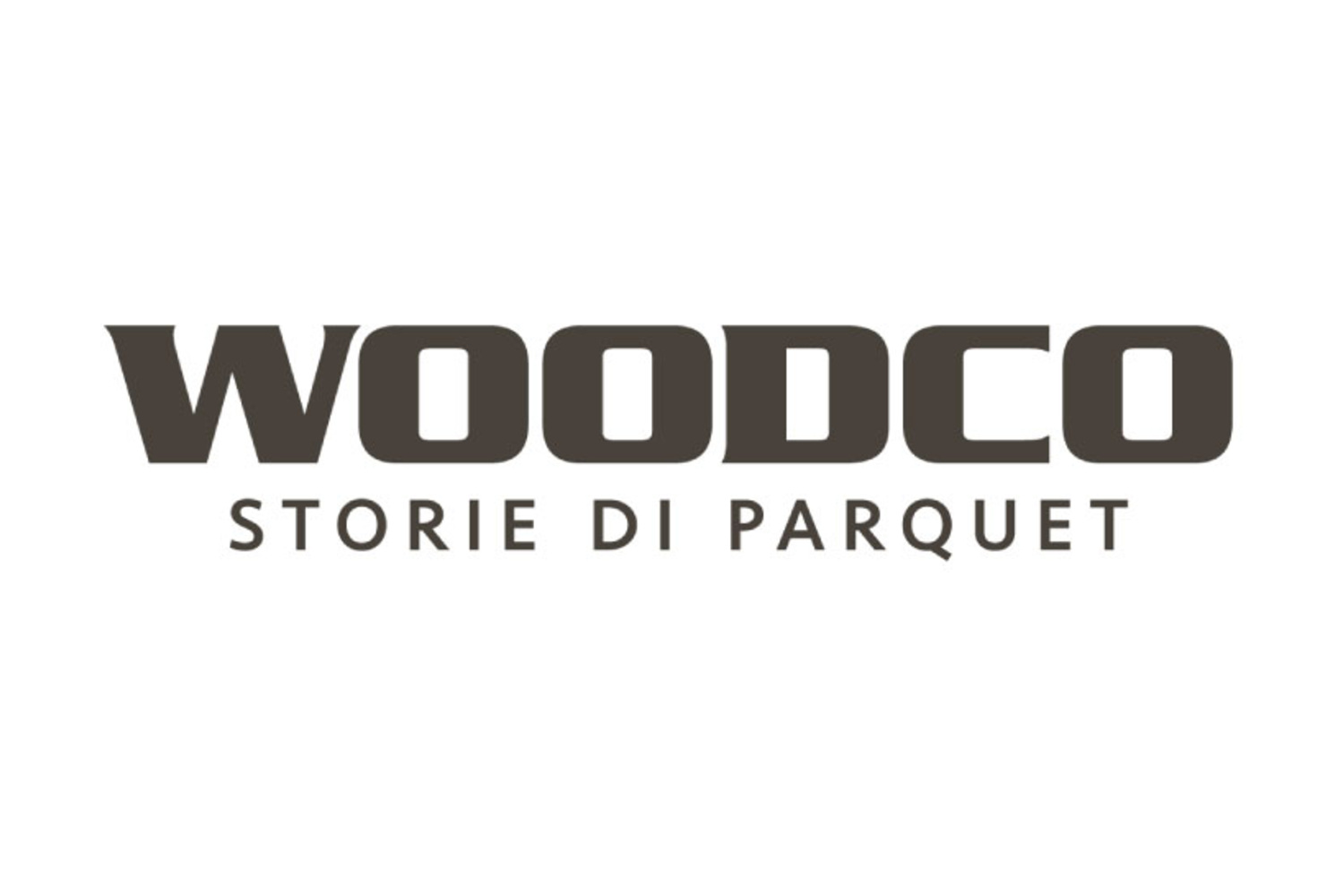 Logo di Wooco con la scritta 'Storie di Parquet' sotto.