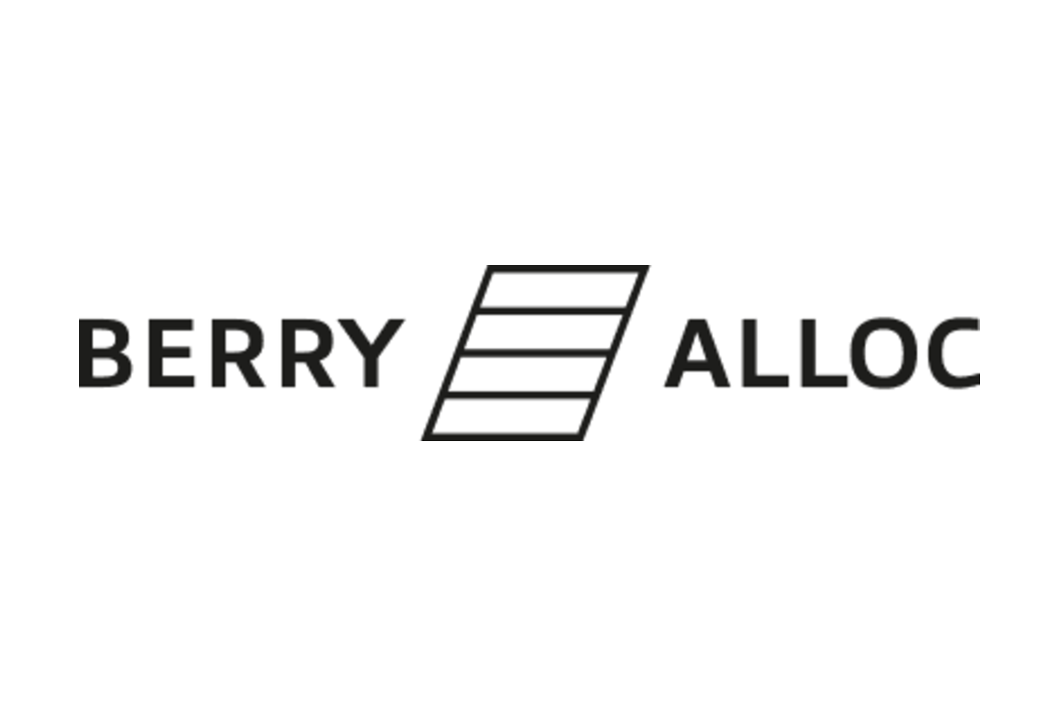 Logo nero e bianco con la scritta 'BERRY' a sinistra, un simbolo stilizzato di un rettangolo inclinato a sinistra tra le parole 'BERRY' e 'ALLOC', e la parola 'ALLOC' a destra.