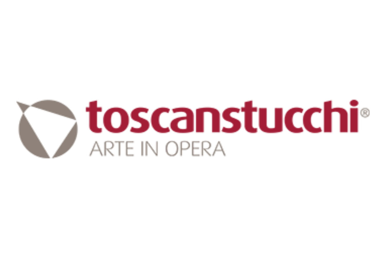 Logo di Toscantucchi con simbolo circolare e testo 'toscantucchi arte in opera'