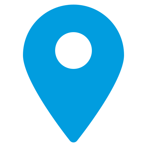 Pinpoint blu con sfondo bianco