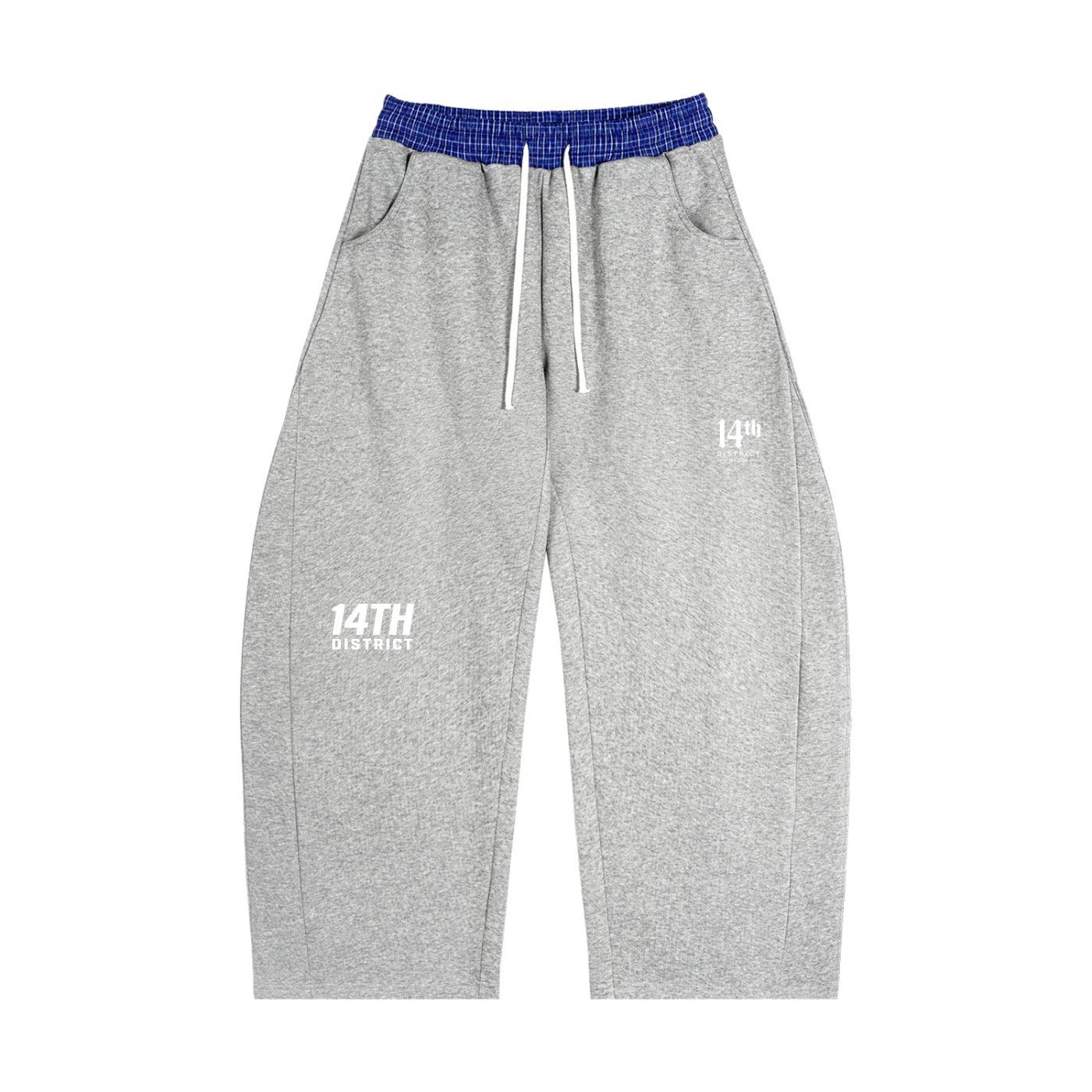14TH DISTRICT PLAID WAIST SWEATS GREY