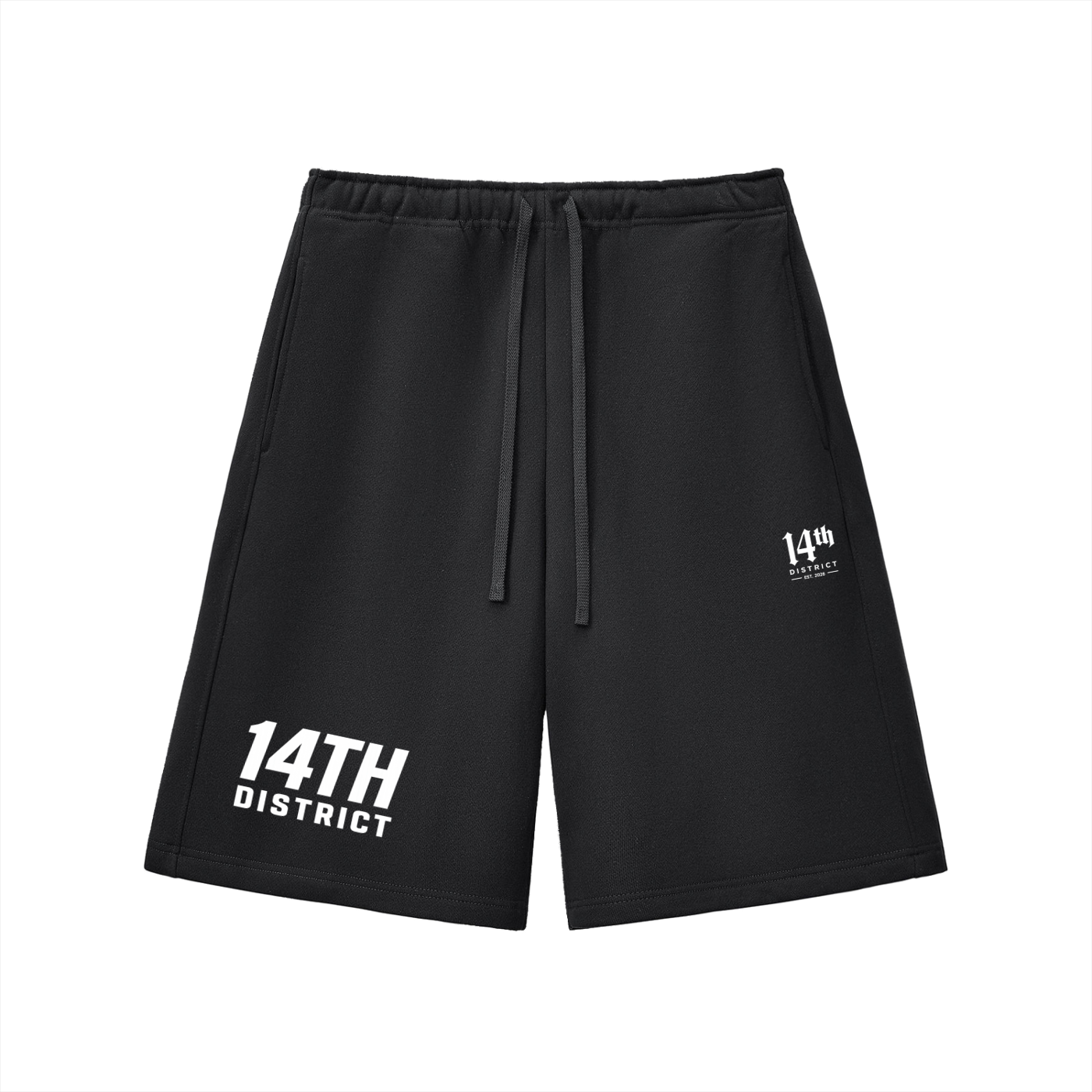 14TH DISTRICT BAGGY SWEATSHORTS BLACK/WHITE