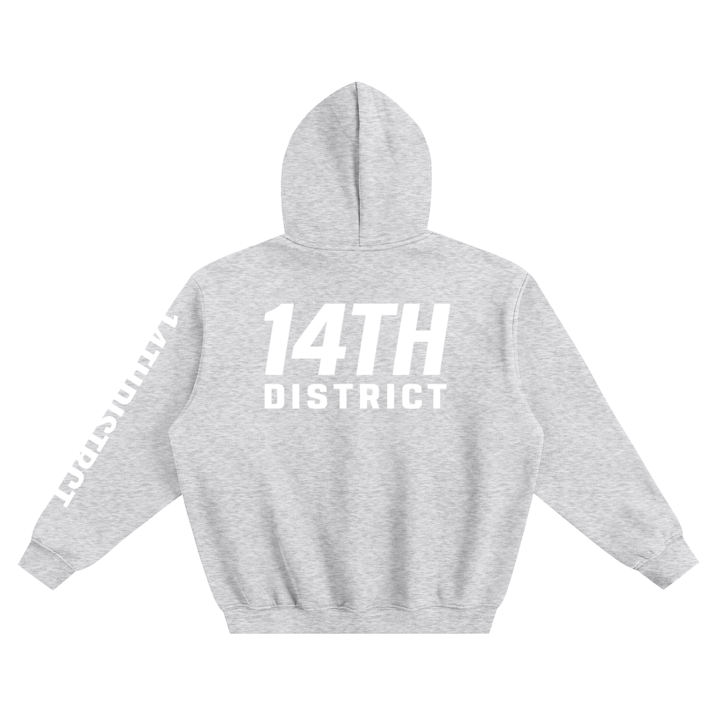 14TH DISTRICT BOXY PULLOVER HOODIE GREY