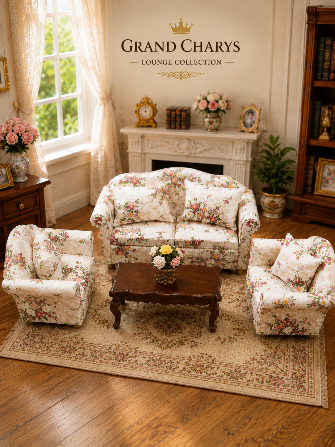 Floral sofa set
