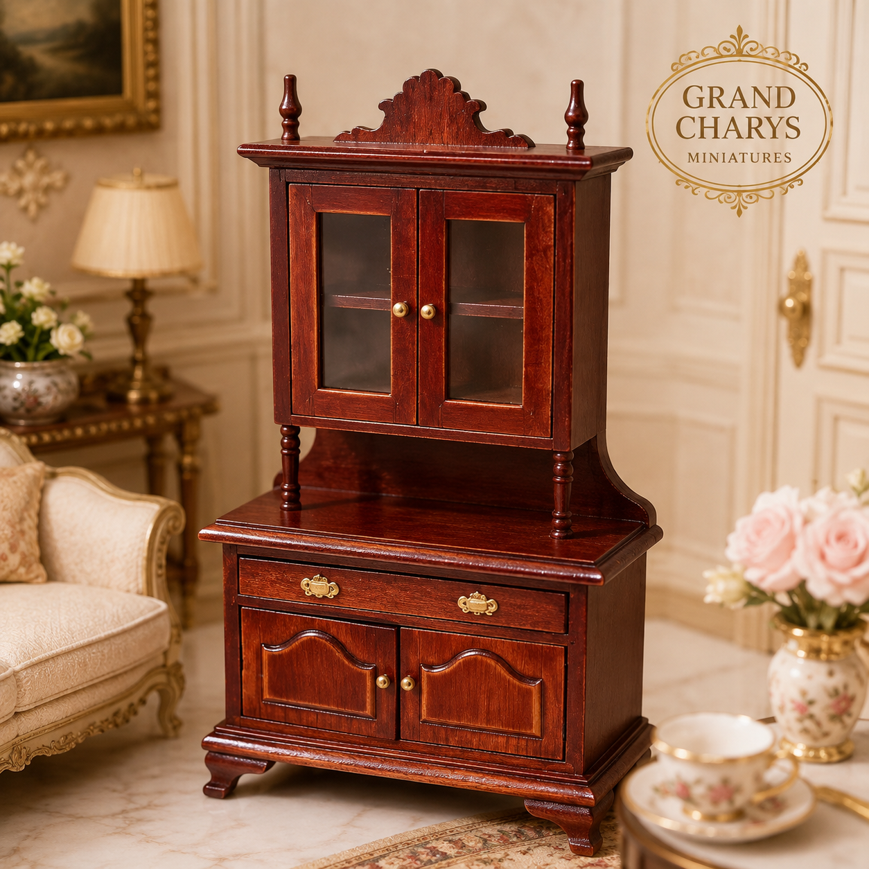 Mahogany display cabinet