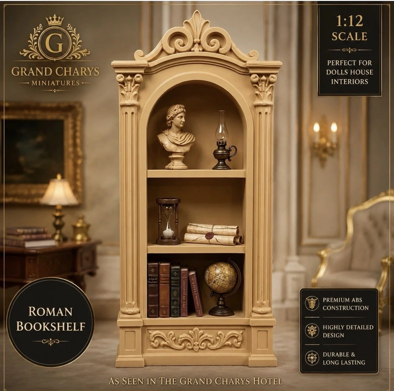 1:12 Scale Roman Bookcase