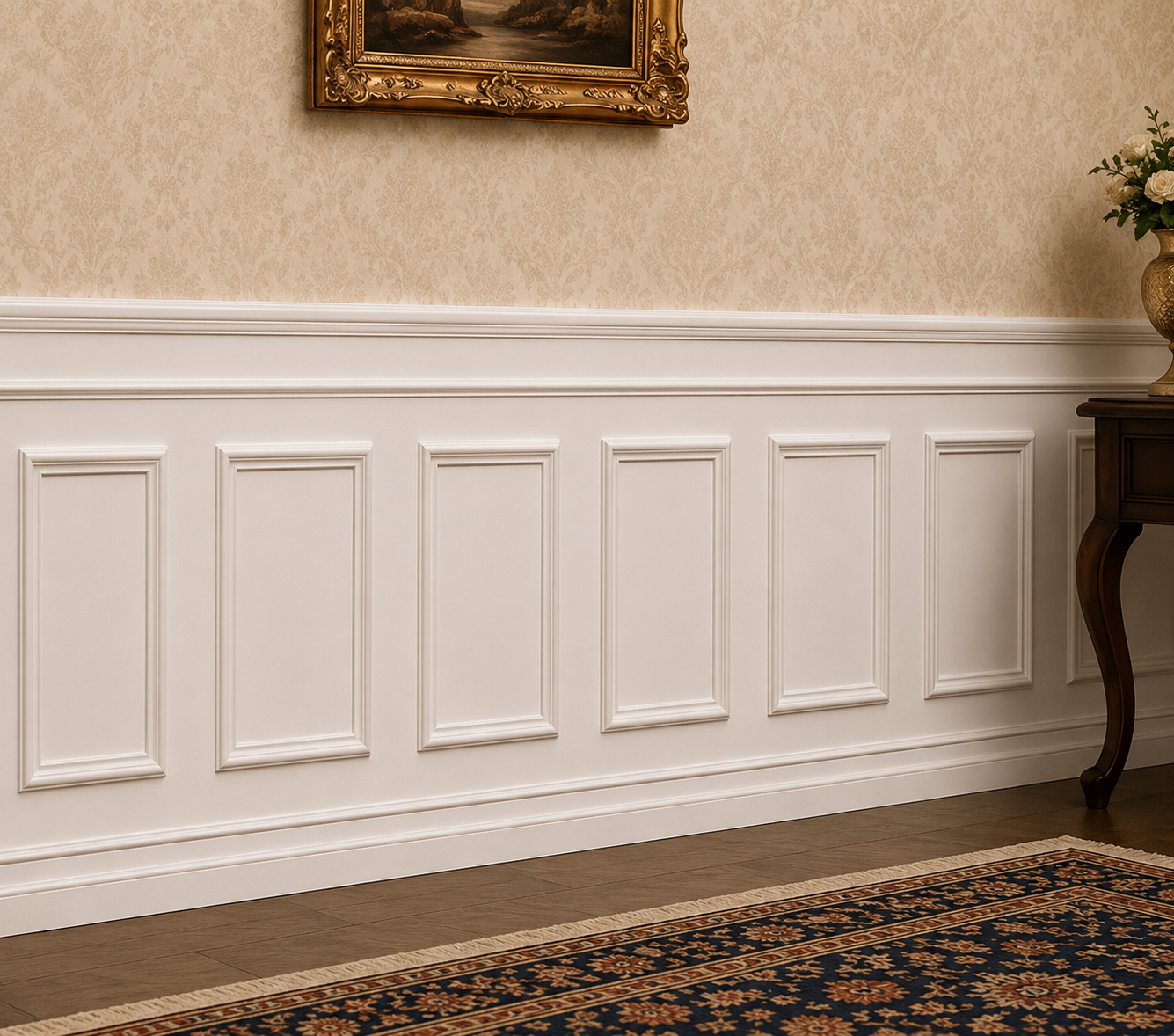 1:12 Scale Dollhouse Wainscoting Panels | Manor House Miniature Wall Moulding (4 Pack)